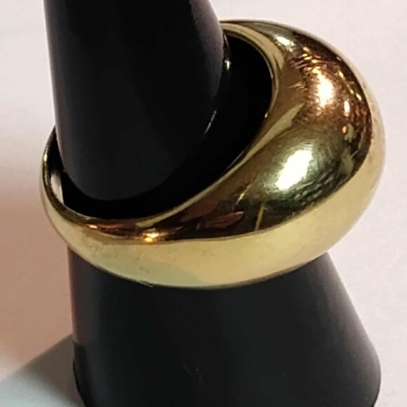 MODA AL MASSIMO(R) 18K YELLOW GOLD OVER BRONZE POLISHED DOME RING - size 7 - Picture 4 of 12